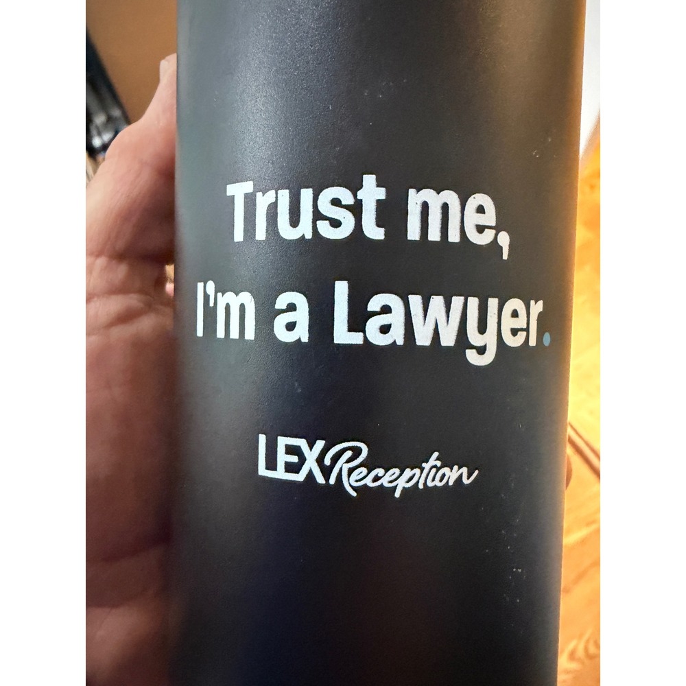 Trust Me I'm a Lawyer Insulated Travel Tumbler Matte Black Cork Base Mug